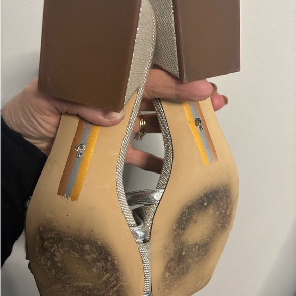 Sam Edelman Silver Textured Mules - Picture 3 of 7